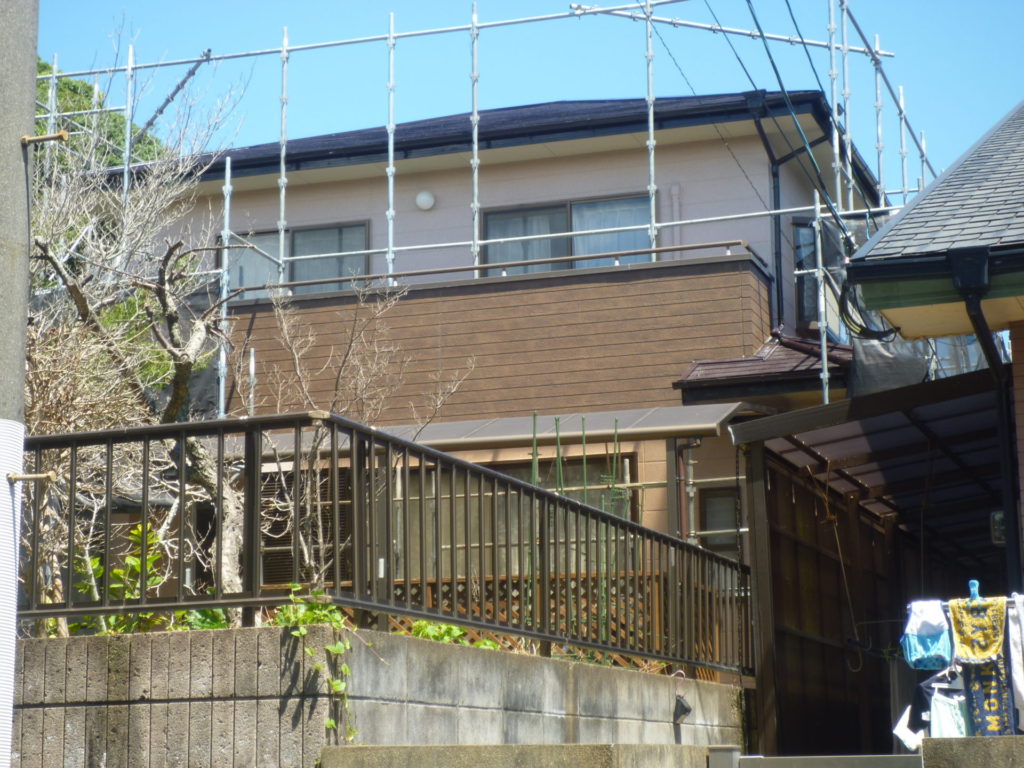 行橋市にて屋根塗装：外壁塗装【補修工事】を行いました。